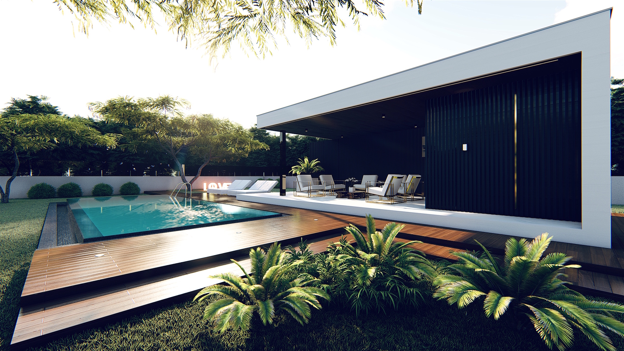 modern swimming pool modern garden house 21